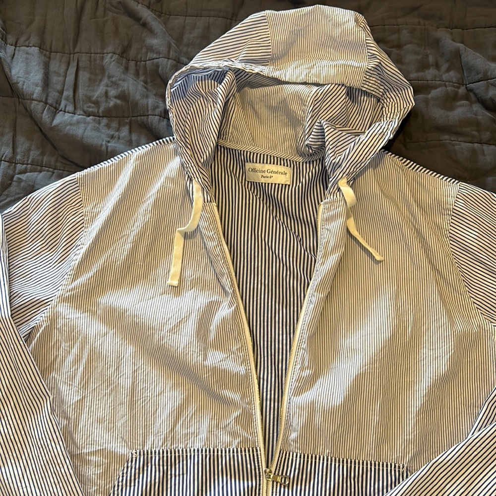 Officine Générale Paris Balthazar light cotton jacket with hood, size XL
